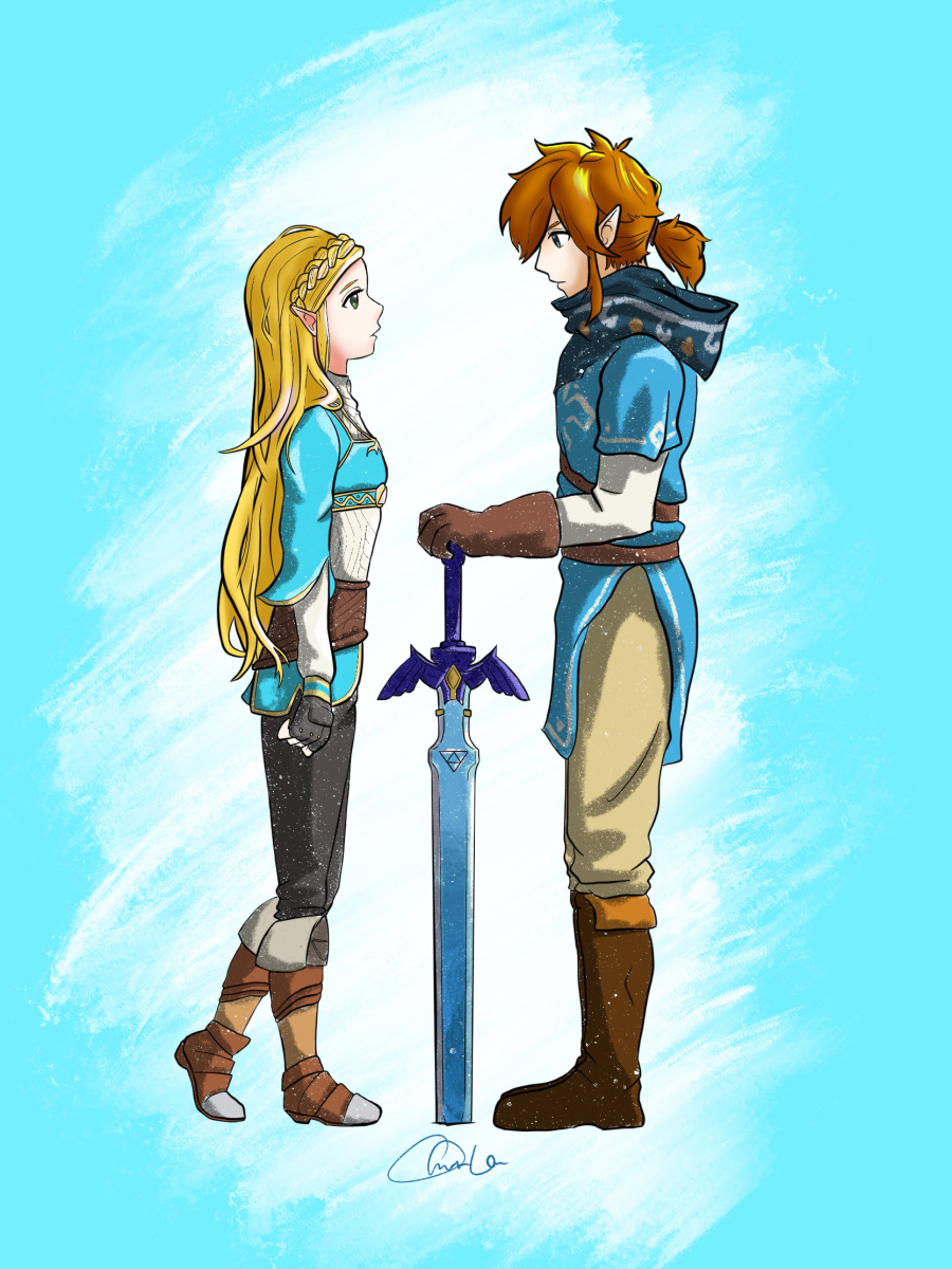 Zelda and Link插画图片壁纸
