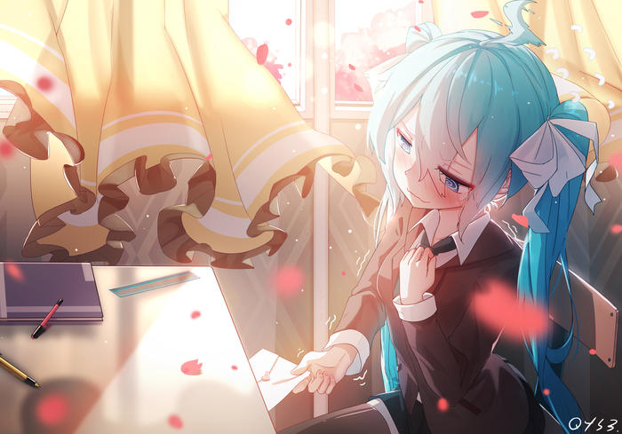 MIKU 情书插画图片壁纸