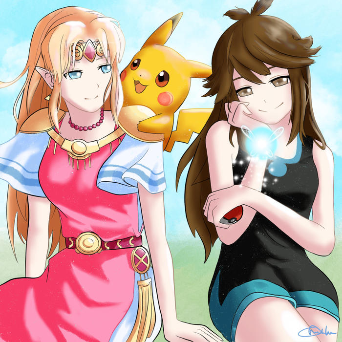 Princess Zelda and Trainer Green插画图片壁纸