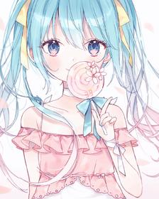 whiteday miku插画图片壁纸