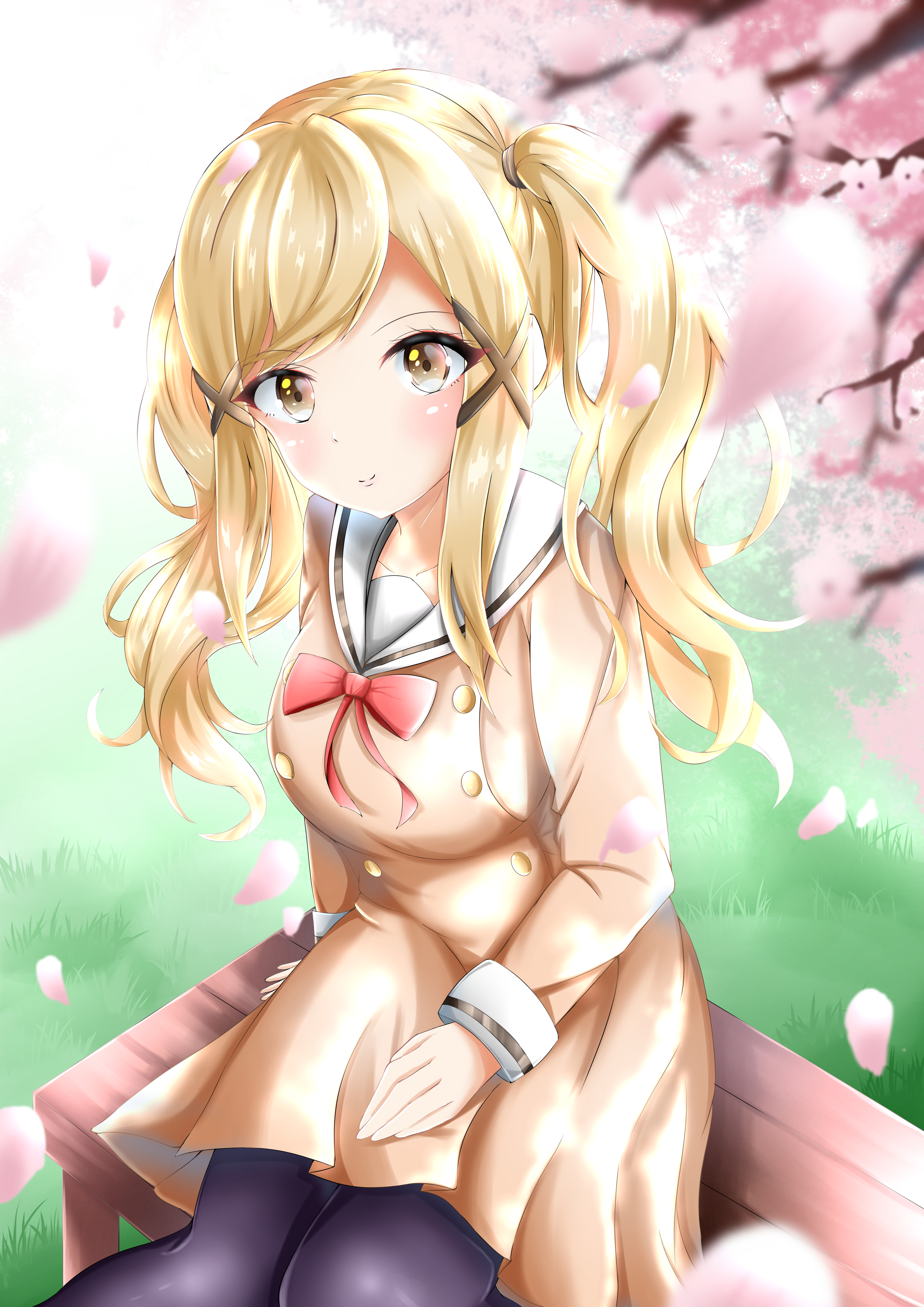 有咲と桜插画图片壁纸