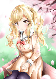 有咲と桜插画图片壁纸