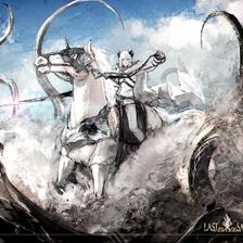 The white horseman插画图片壁纸