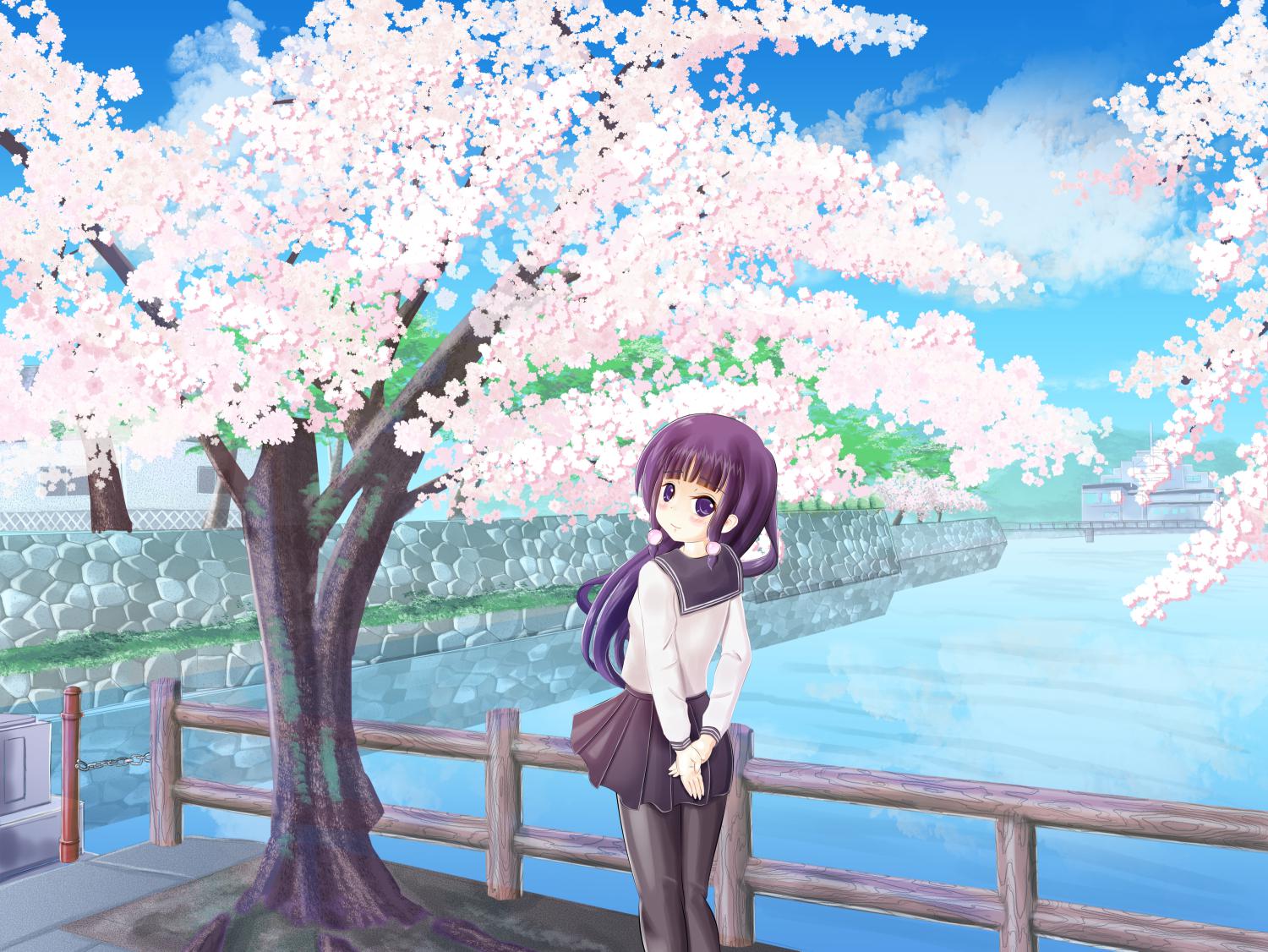 樱花插画图片壁纸