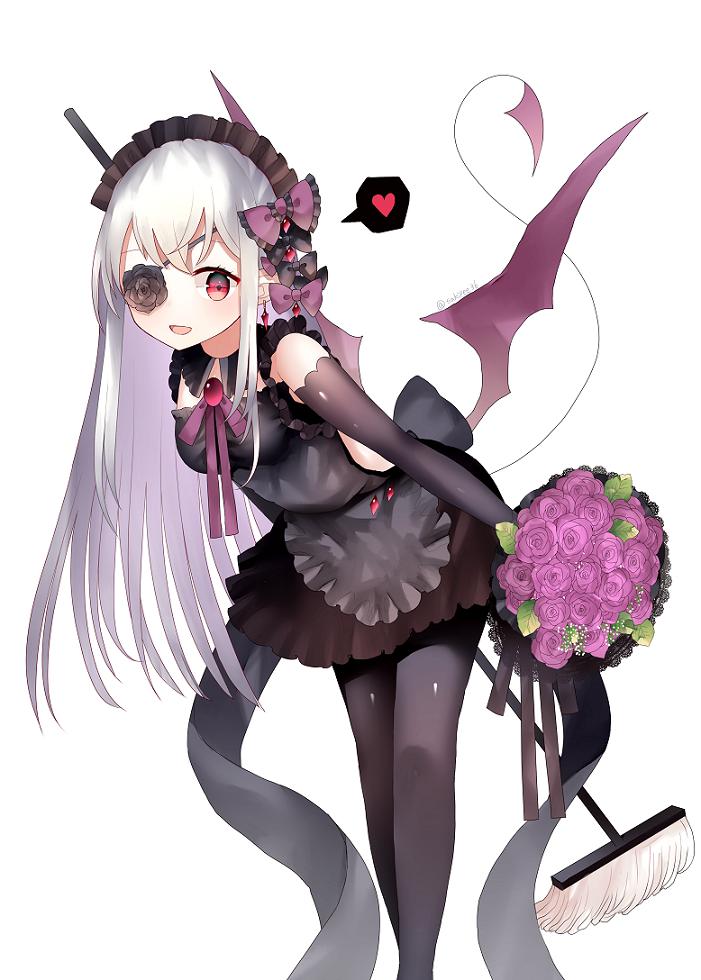 恶魔女仆插画图片壁纸