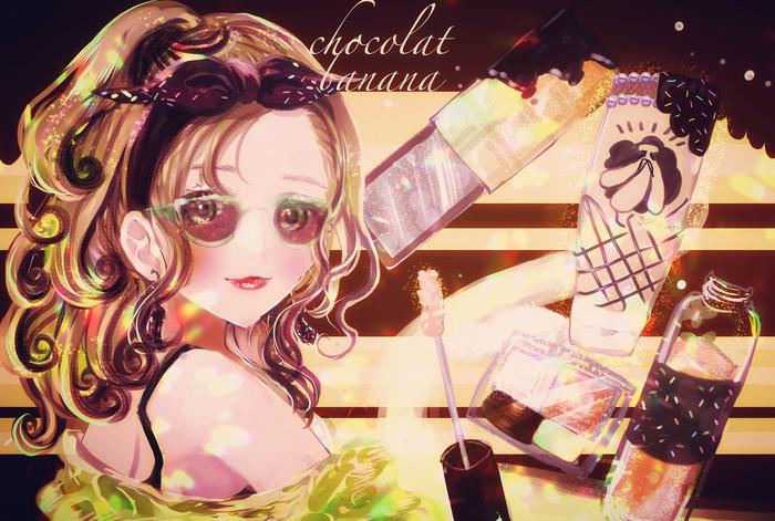 Chocolat Cosmetic Girl's插画图片壁纸