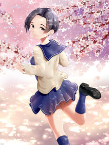 桜咲き插画图片壁纸