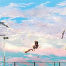 Ghibli sky插画图片壁纸