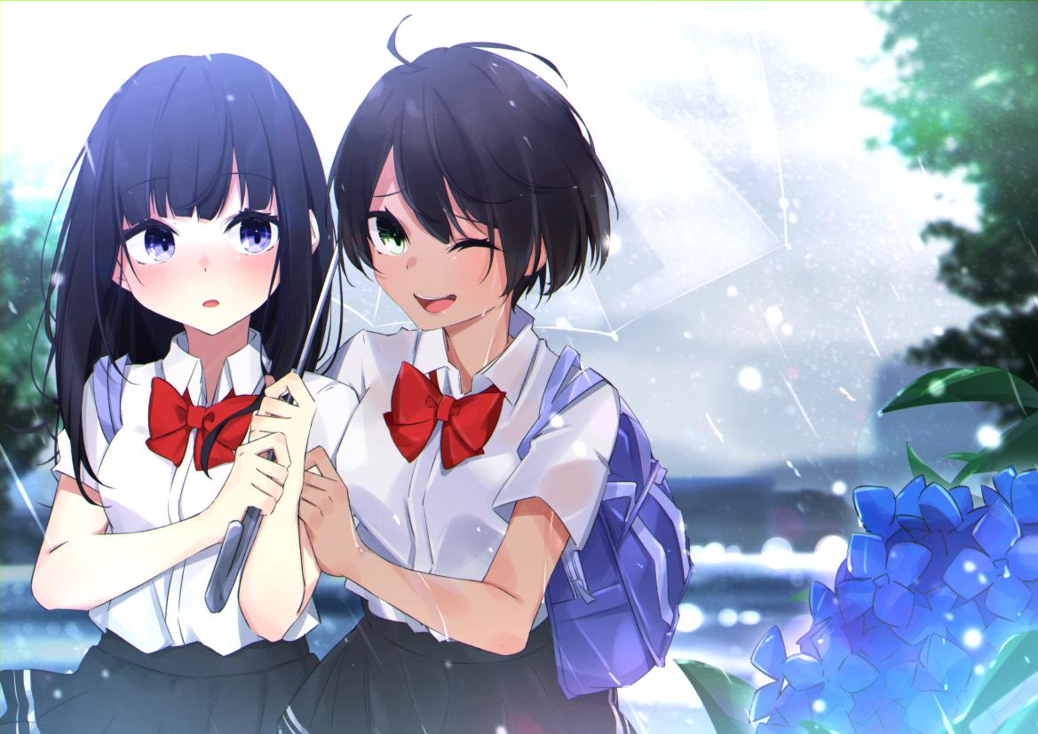 突然下起来了呢百合横图