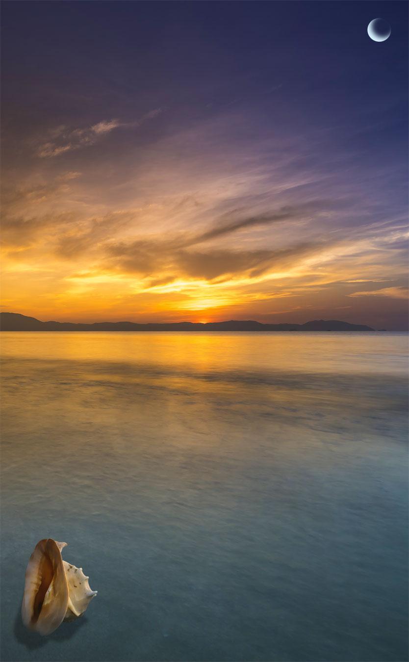 傍晚开始动漫天空夕阳