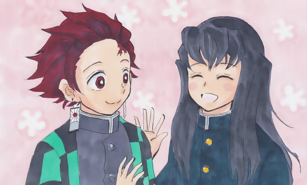 炭治郎和时透鬼灭之刃横图