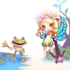 【奥丁Sphere】梅赛德斯和青蛙插画图片壁纸