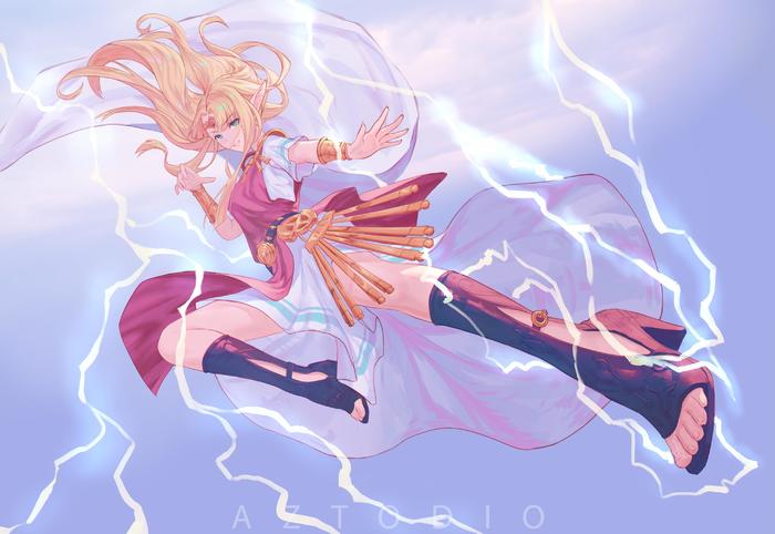Lightning Kick Zelda插画图片壁纸