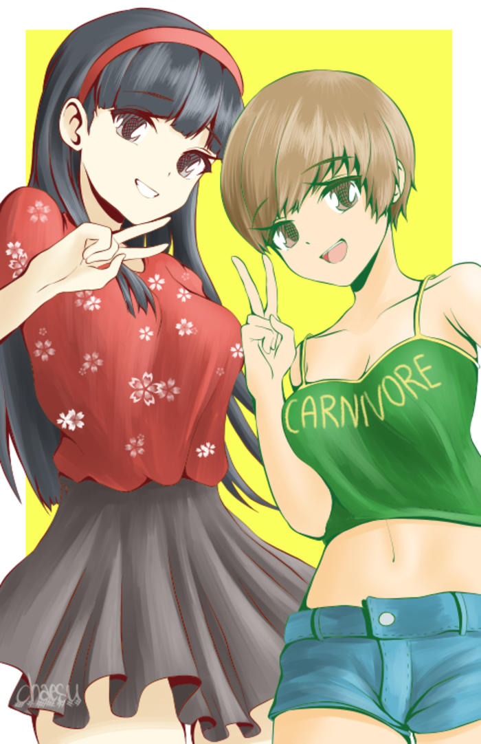 Yukiko & Chie插画图片壁纸