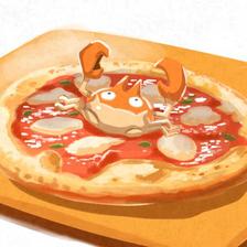 披萨蟹插画图片壁纸