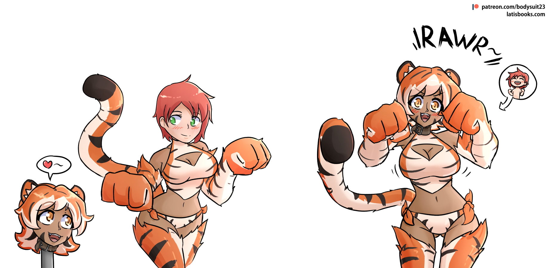 YCH: Tora the Tiger Bodysuit插画图片壁纸