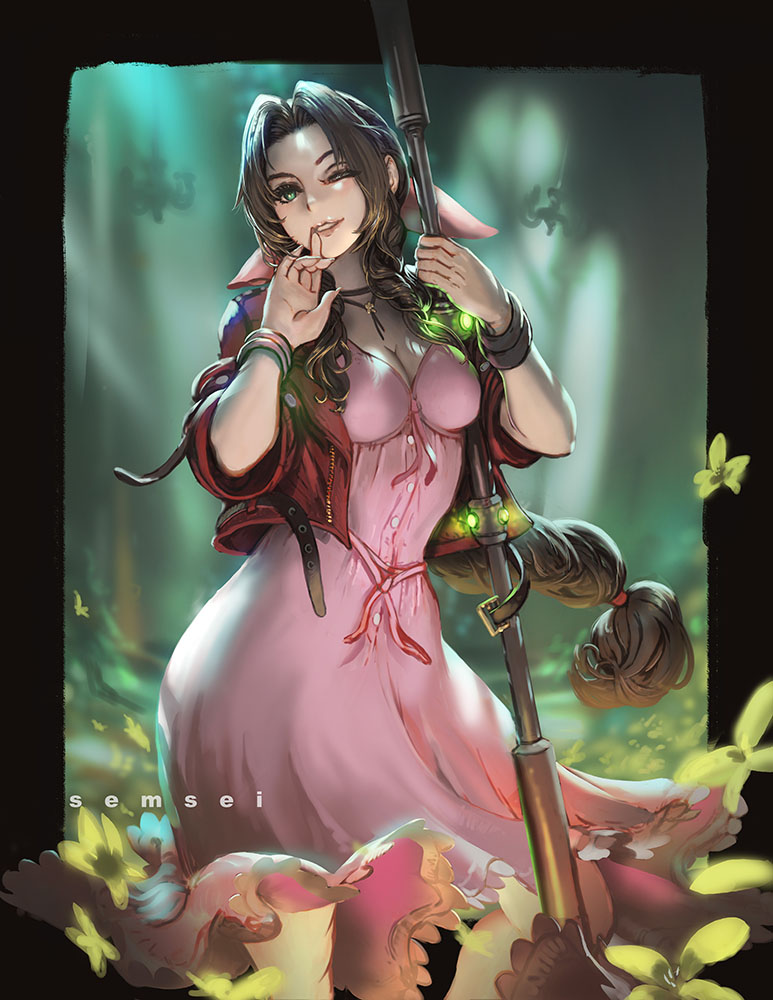 Aerith Gainsborough FF7R插画图片壁纸