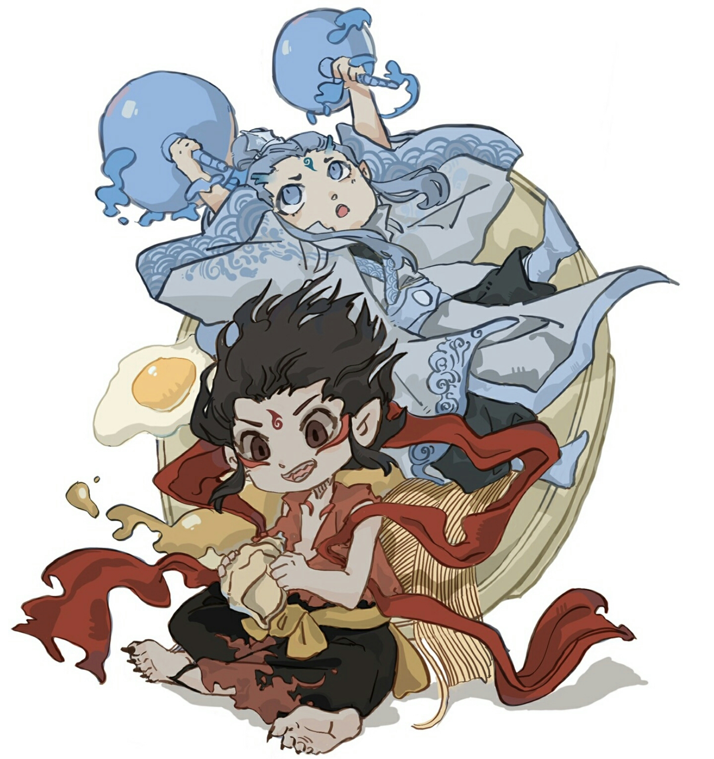 莲藕排骨面。。插画图片壁纸