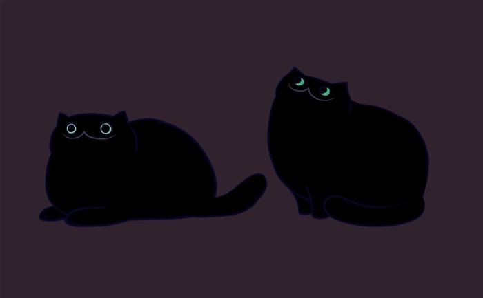 黑猫之日插画图片壁纸