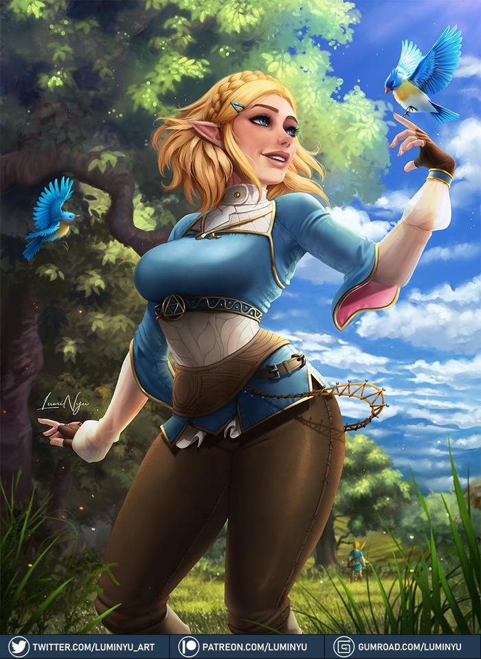 Zelda from BOTW 1 & 2插画图片壁纸