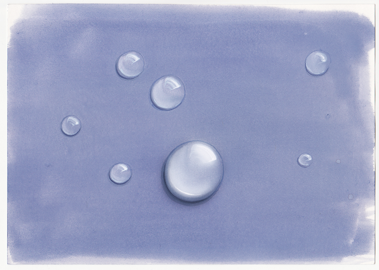 【水彩絵の具】水滴插画图片壁纸