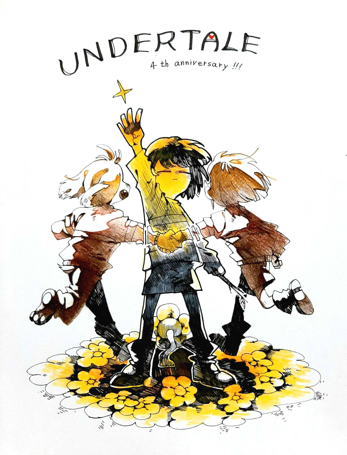 UT4周年快樂！-传说之下undertale四周年記念イラスト