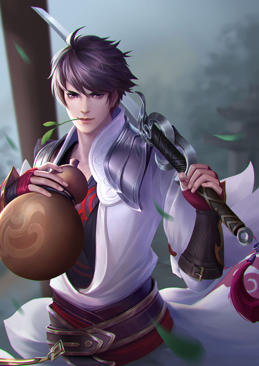 王者同人插画：青莲剑仙—李白头像同人高清图