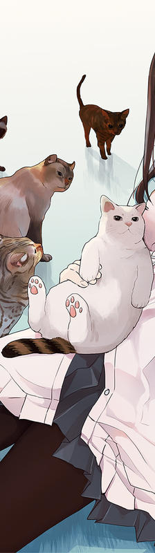 花鋏キョウちゃんと猫插画图片壁纸