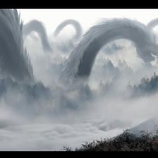 「霧籠り山の神」插画图片壁纸