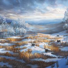 Snow-Covered Plains for Magic:tG插画图片壁纸