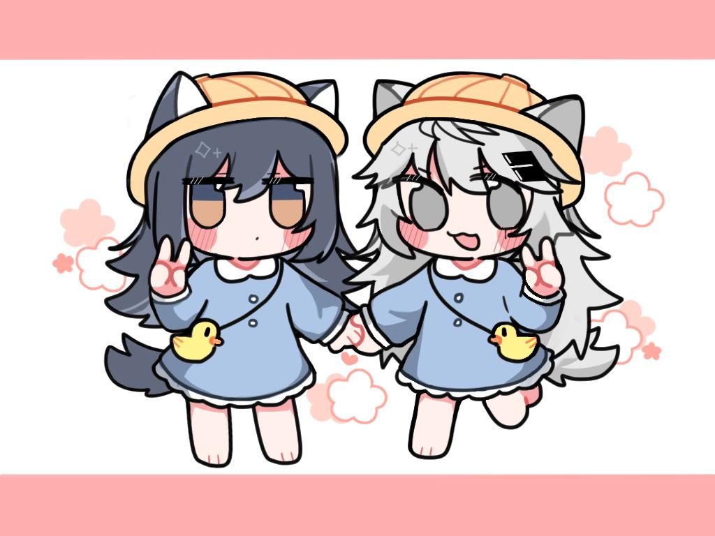 拉手手☆ﾐ(o*･ω･)ﾉ插画图片壁纸