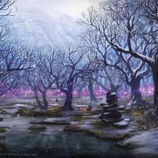 Snow-Covered Swamp from Magic:tG插画图片壁纸
