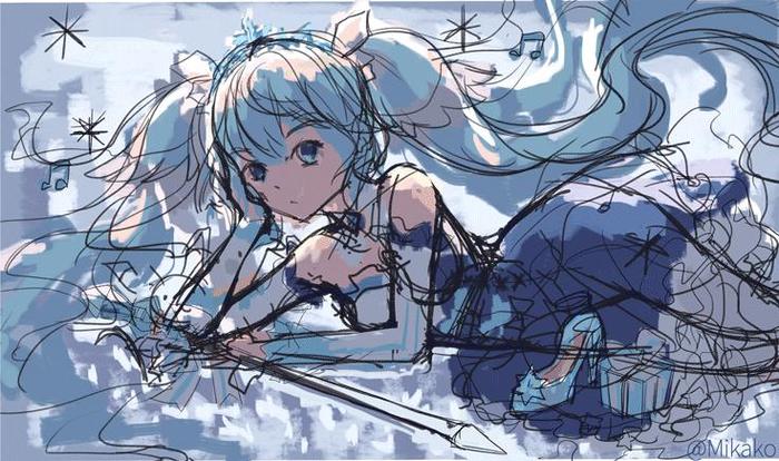 雪初音插画图片壁纸