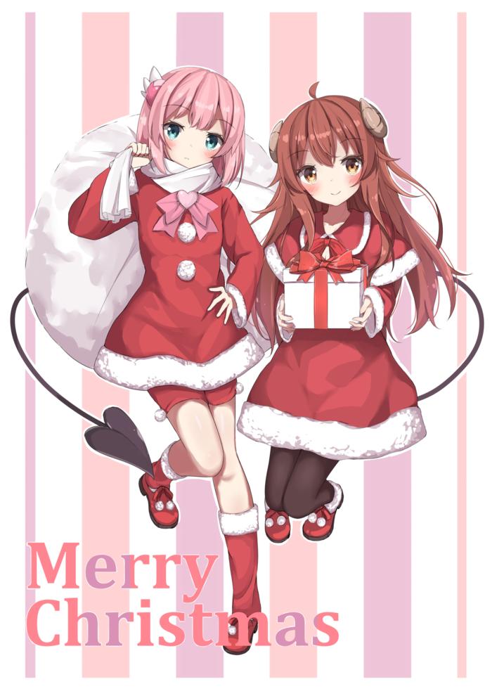 Merry Christmas 2019 (まちカドまぞく）插画图片壁纸