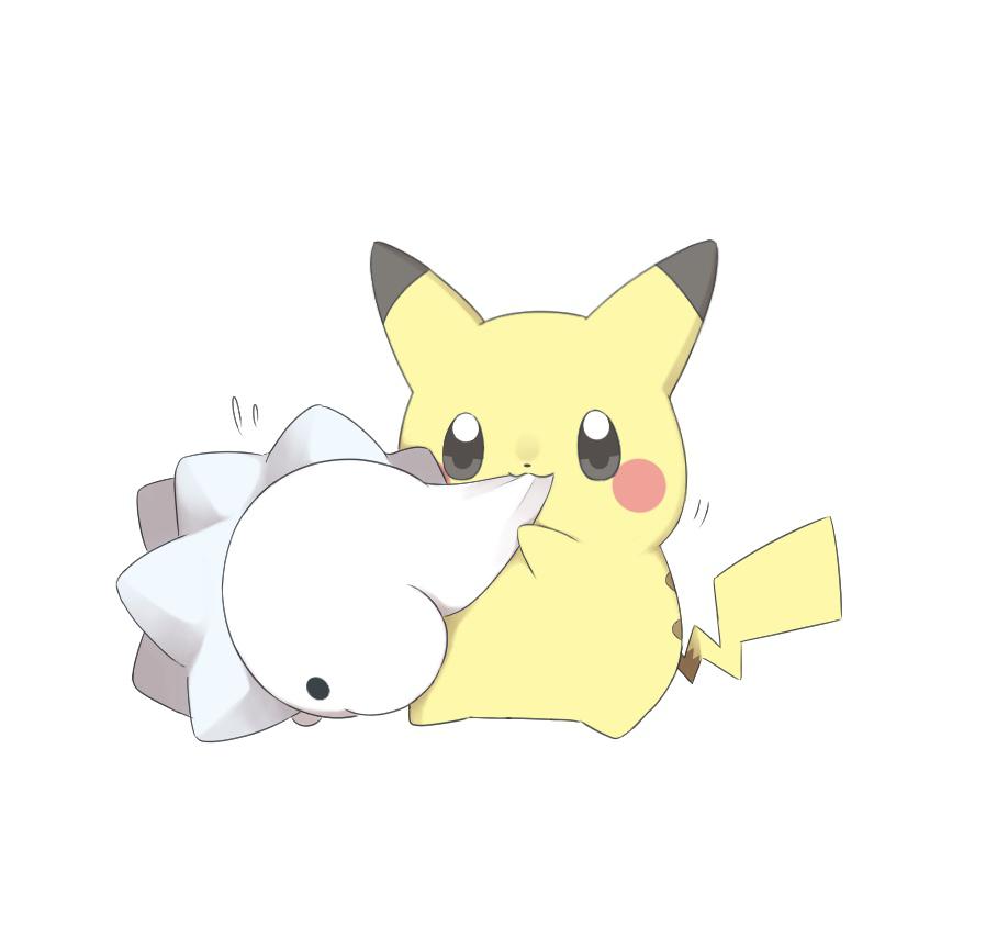 吃年糕的皮卡丘插图方图