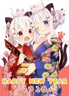 我家孩子新年快乐！插画图片壁纸