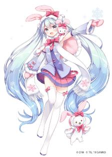 【工作绘】雪miku×hellokitty插画图片壁纸