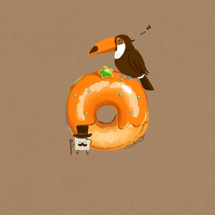 水果甜甜圈插画图片壁纸