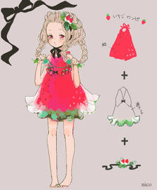 草莓连衣裙插画图片壁纸