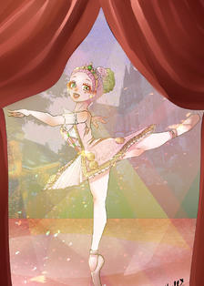 芭蕾舞演员蜜璃酱插画图片壁纸