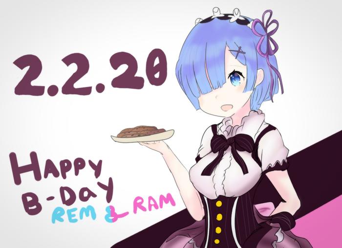 Quick Drawing: Rem Birthday!!插画图片壁纸