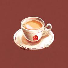 砂糖十足的牛奶咖啡插画图片壁纸