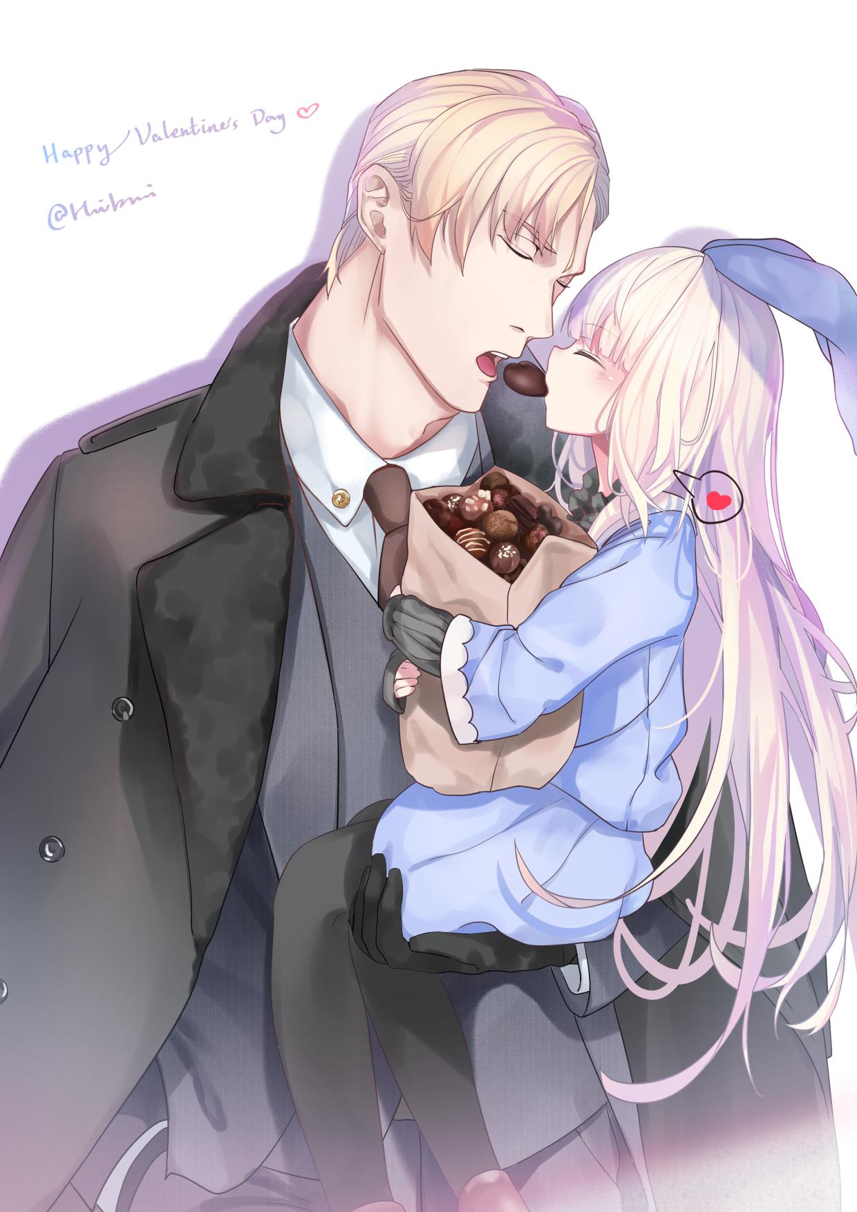 身为女儿情人节就该做巧克力给爸爸吃（ づ ωど）插画图片壁纸
