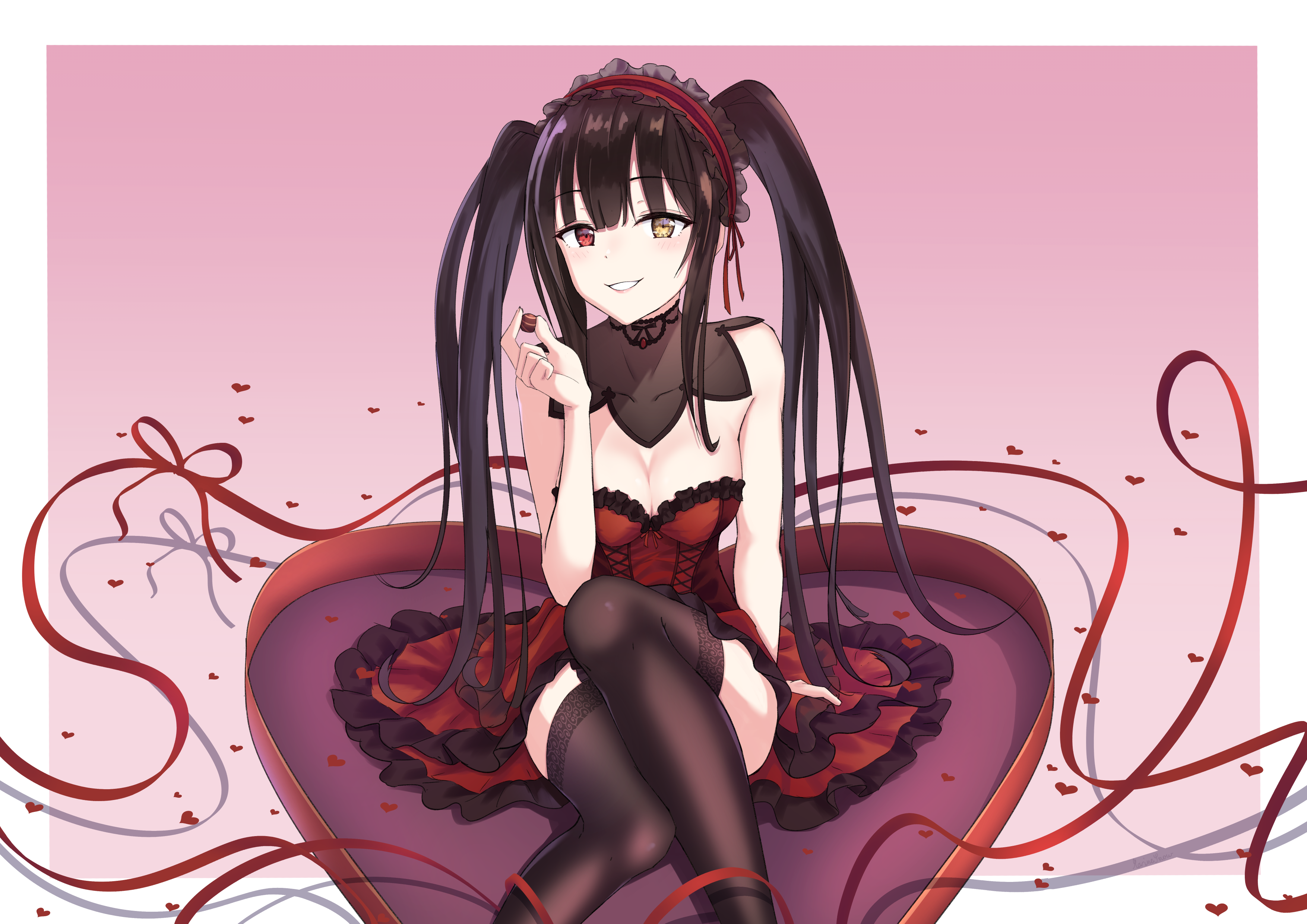 Kurumi Valentine's Day插画图片壁纸