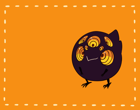 吃苹果的大鸟插画图片壁纸