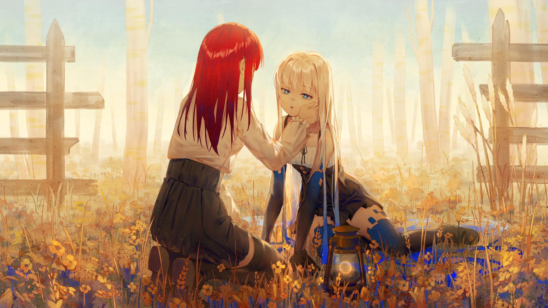 染红插画图片壁纸