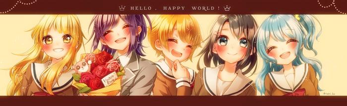 HELLO, HAPPY WORLD！插画图片壁纸