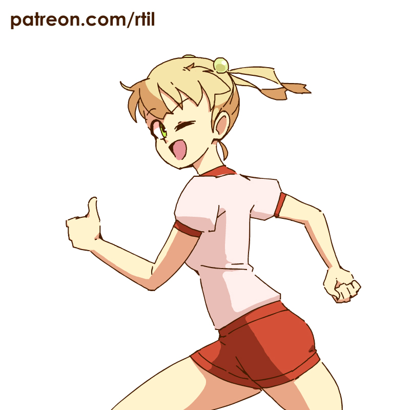 Run with Emi (thumbs up version)插画图片壁纸