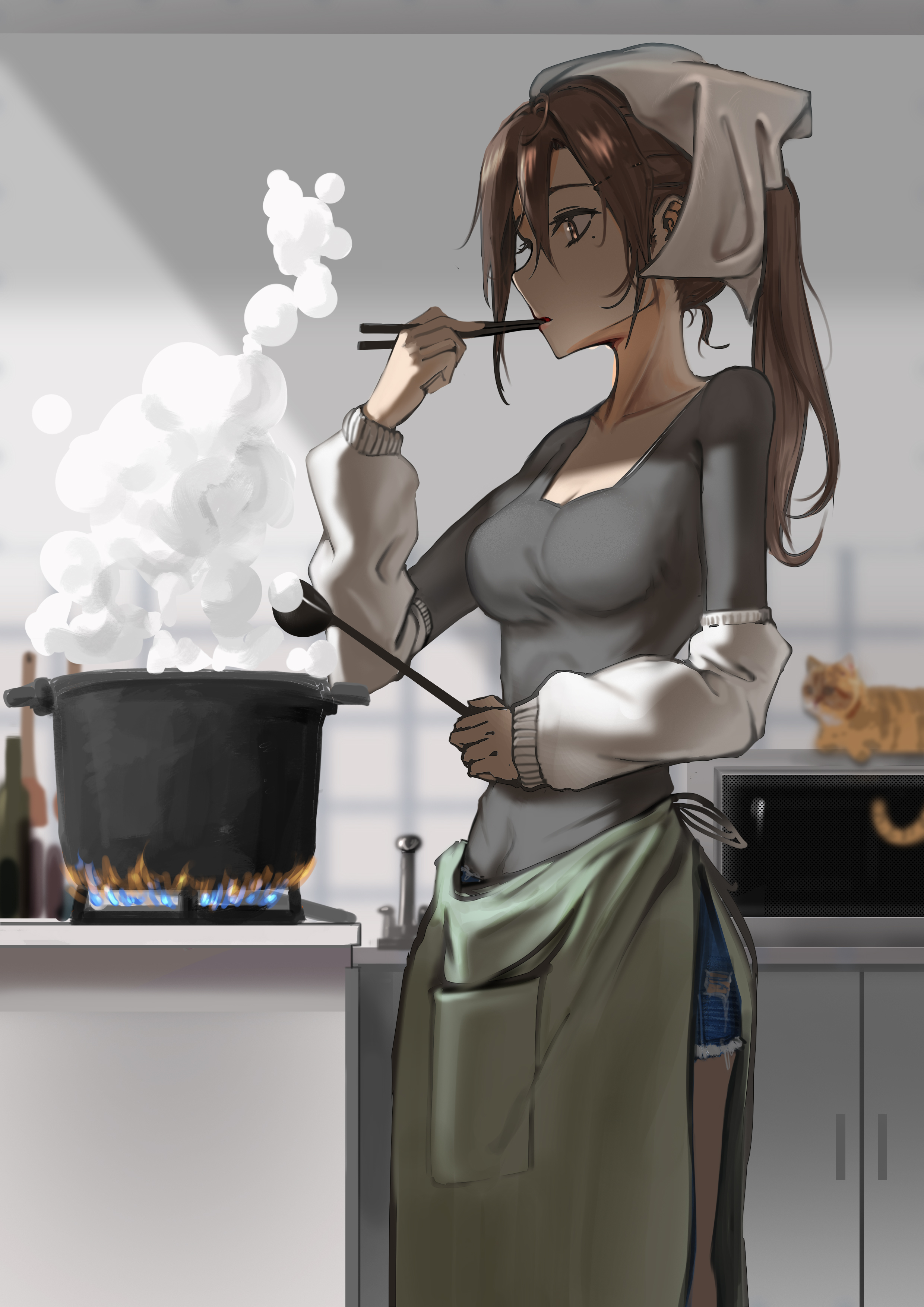 汤-少女烹饪
