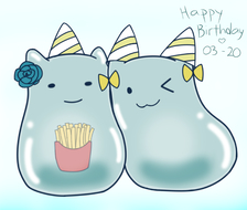 Sayo and Hina blob birthday